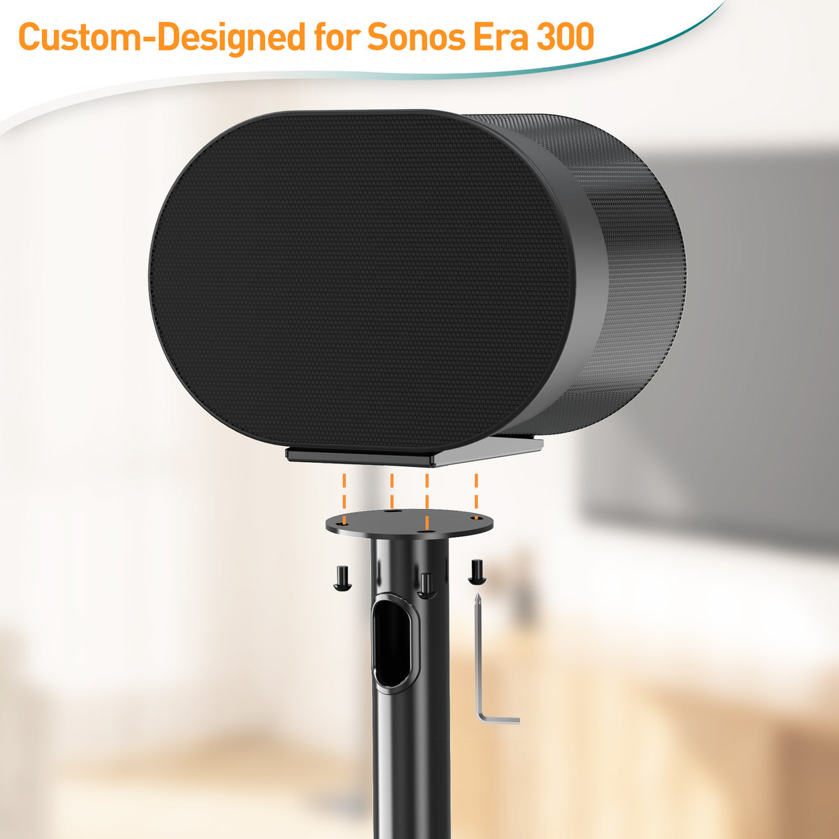 ELIVED Floor Speaker Stands for Sonos Era 300, Each Hold Up to 5KG, 1 Pair