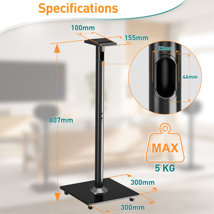 ELIVED Floor Speaker Stands for Sonos Era 300, Each Hold Up to 5KG, 1 Pair