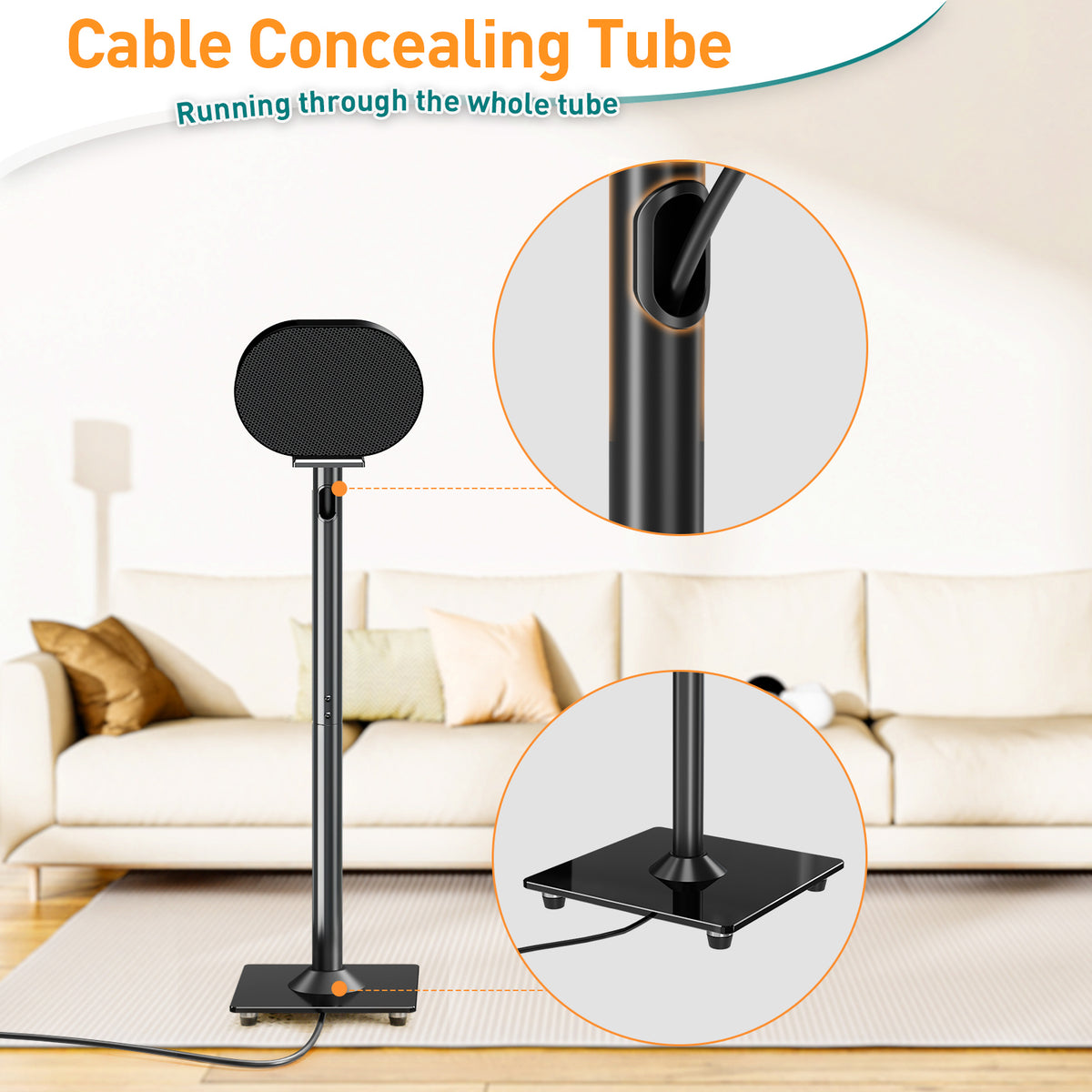 ELIVED Floor Speaker Stands for Sonos Era 300, Each Hold Up to 5KG, 1 Pair
