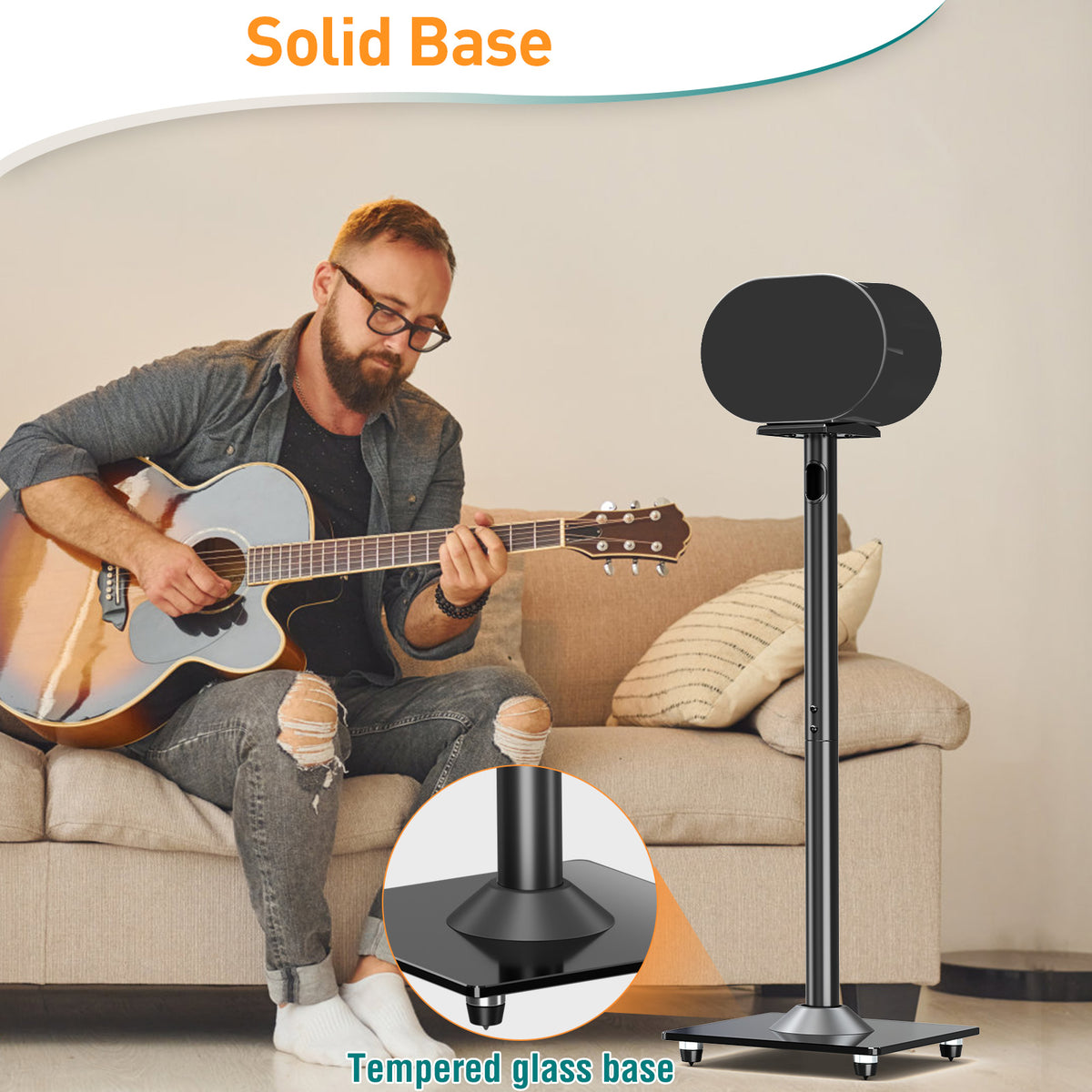 ELIVED Floor Speaker Stands for Sonos Era 300, Each Hold Up to 5KG, 1 Pair