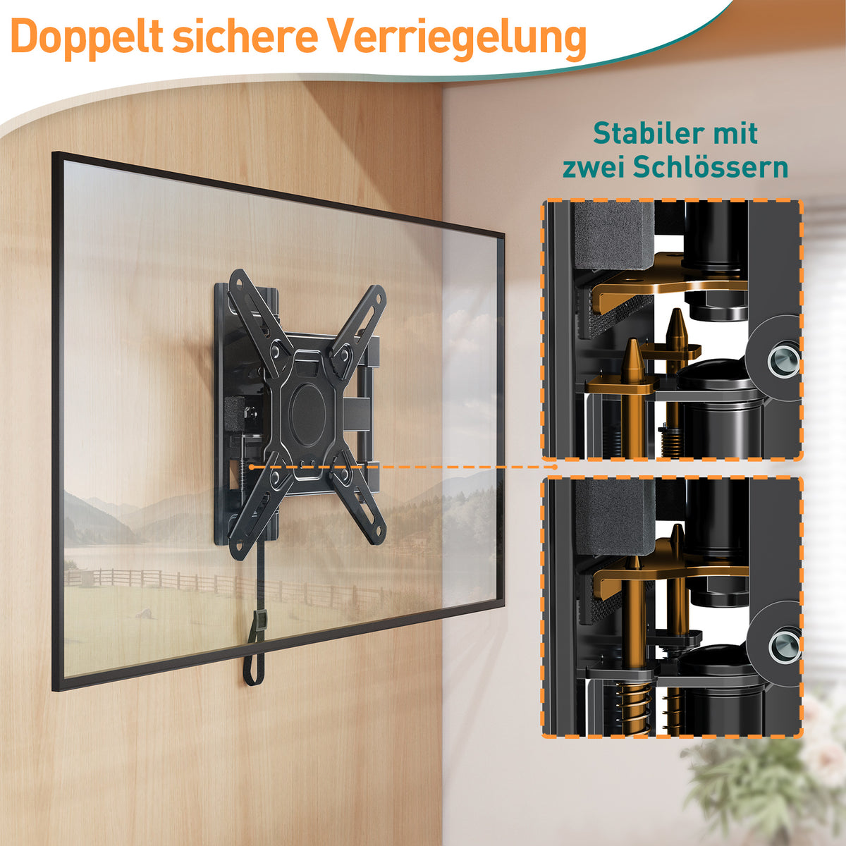 ELIVED RV TV-Halterung für Wohnmobile, Wohnwagen Arretierbare TV Halterung für die meisten 13-43 Zoll TVs, schwenk- und neigbar für Wohnwagen, Wohnmobile, LKWs. max VESA 200x200mm bis zu 15 KG