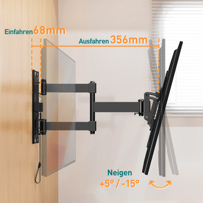 ELIVED RV TV-Halterung für Wohnmobile, Wohnwagen Arretierbare TV Halterung für die meisten 13-43 Zoll TVs, schwenk- und neigbar für Wohnwagen, Wohnmobile, LKWs. max VESA 200x200mm bis zu 15 KG