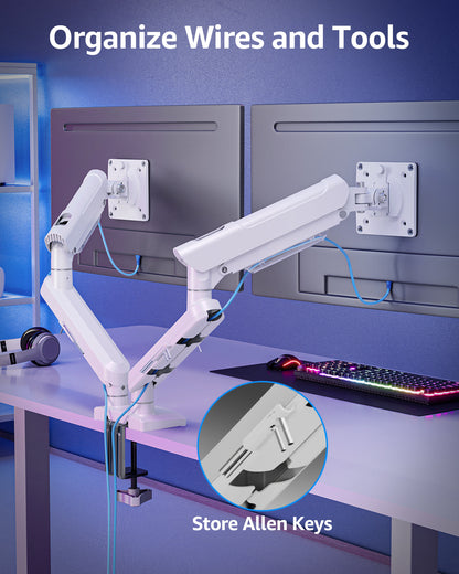 ELIVED Dual Gaming Monitor Arm Arm for 13-32 inch Screen, Freelift Pro