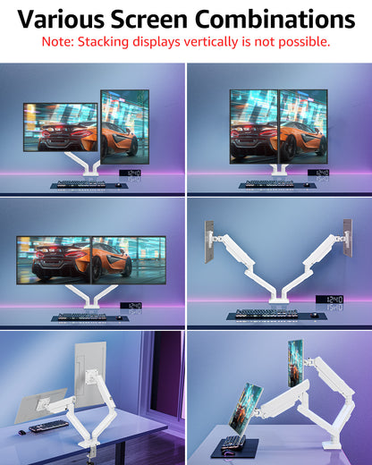 ELIVED Dual Gaming Monitor Arm Arm for 13-32 inch Screen, Freelift Pro