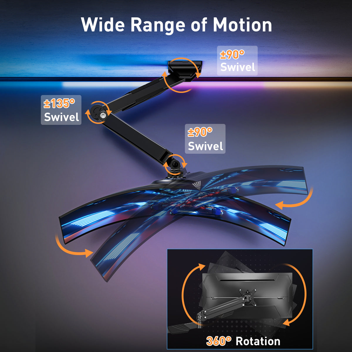 ELIVED Ultrawide Monitor Wall Mount for 17-43 Inch Screens, Hold up to 15kg