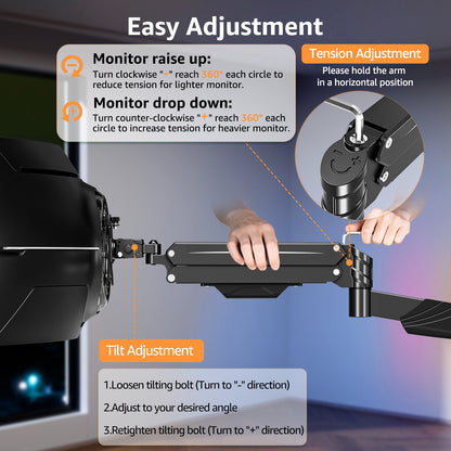 ELIVED Ultrawide Monitor Wall Mount for 17-43 Inch Screens, Hold up to 15kg