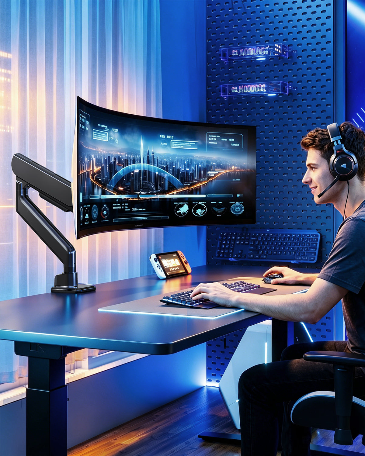 ELIVED Monitor Halterung für 17-57 Zoll Ultrawide Bildschirme bis zu 30KG