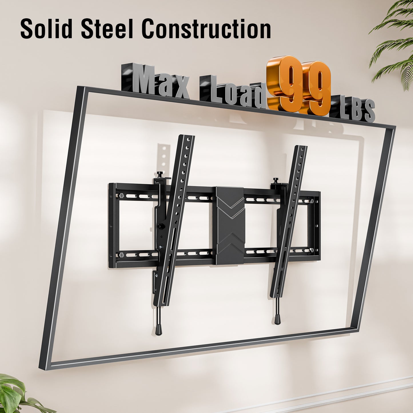 HOMOUNT TV Wall Mount, Tilting TV Mount Bracket for Most 37"-84" TVs with Level Adjustment, Fit 16" 18" 24" Wood Studs, Wall Mount Bracket Max VESA 600x400mm, up to 99 Lbs