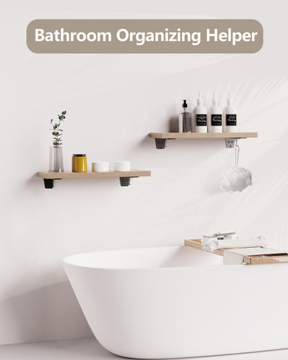 ELIVED Metal Mounting Brackets, Shelf Bracket with Detachable Hooks