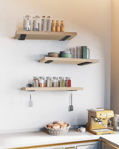 ELIVED Metal Mounting Brackets, Shelf Bracket with Detachable Hooks